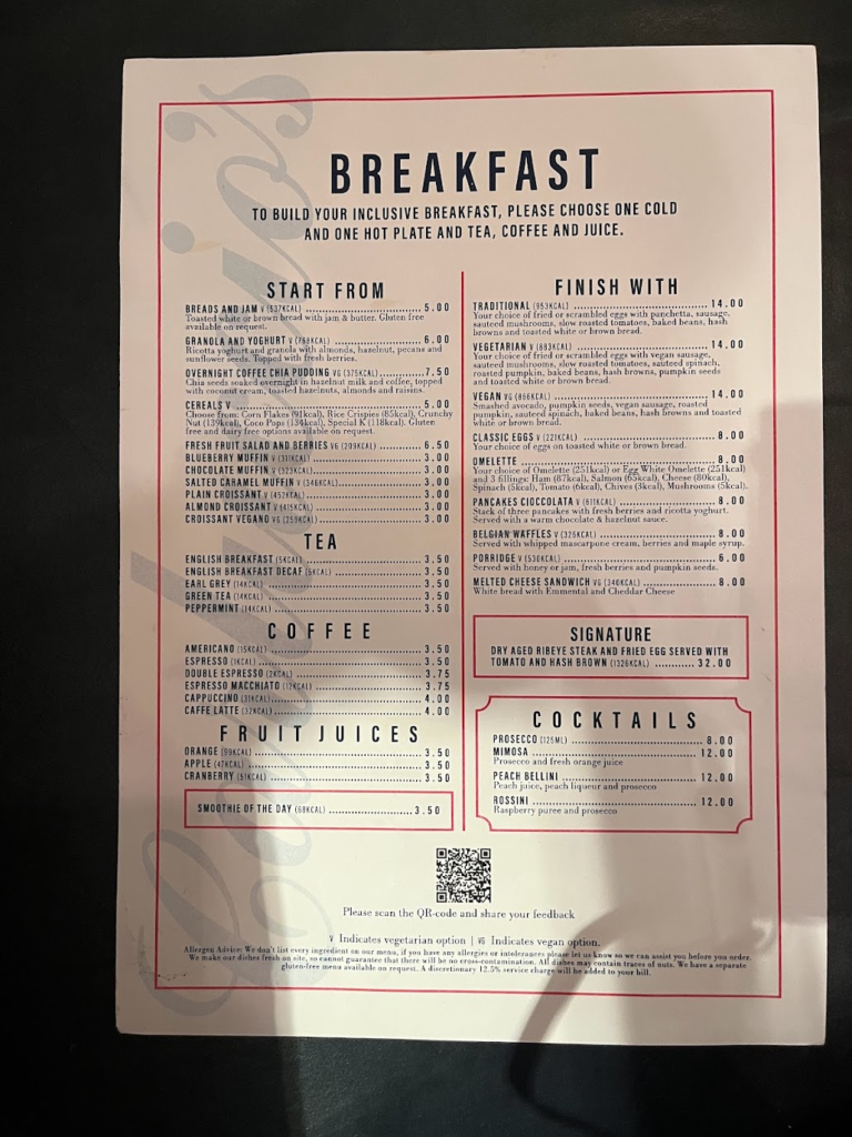 ロンドン、ヒースロー、マリオット、ホテル、レストラン、Carluccio's、イタリアン、メニュー